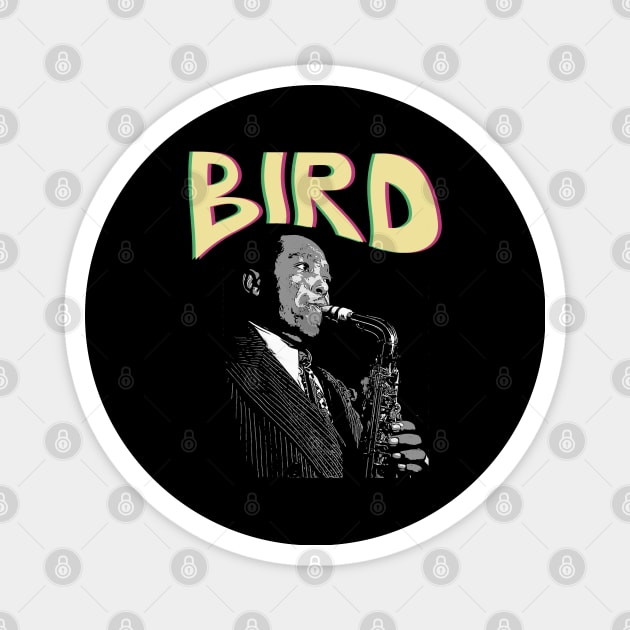 Charlie Parker // Retro Magnet by Mandegraph